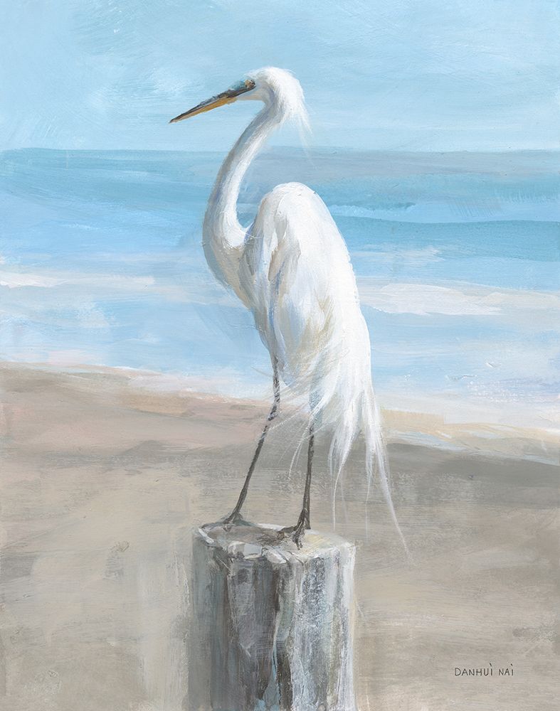 Egret by the Sea art print by Danhui Nai for $57.95 CAD