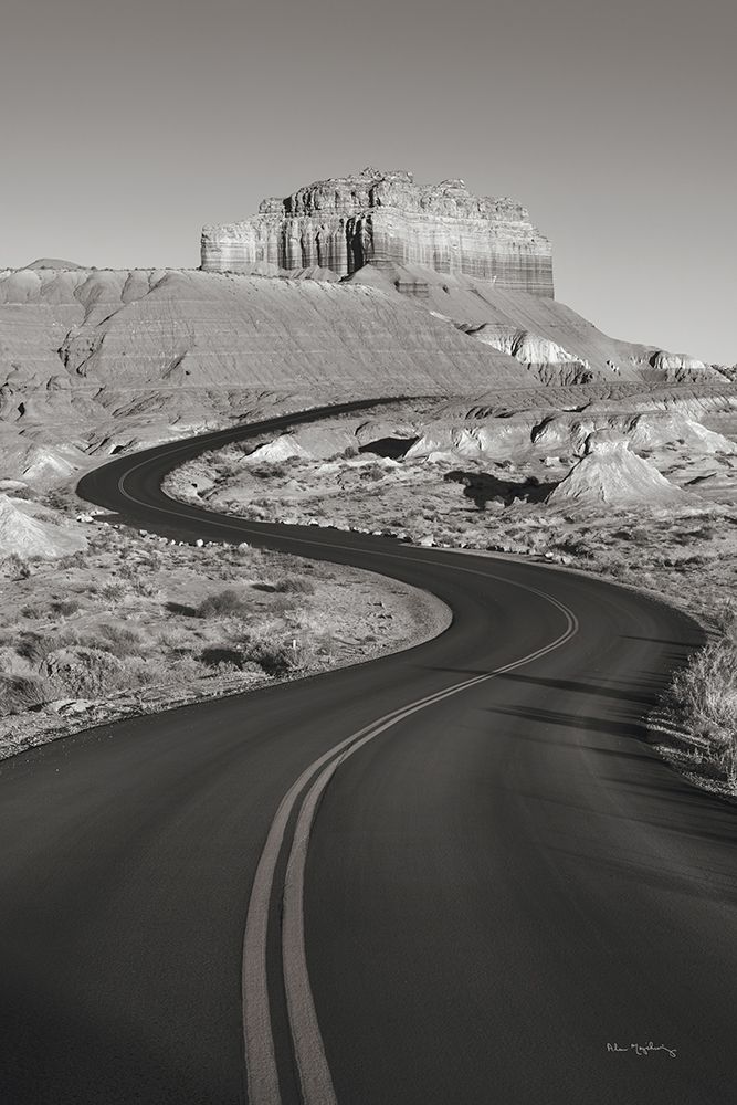 Goblin Valley State Park Rd BW art print by Alan Majchrowicz for $57.95 CAD