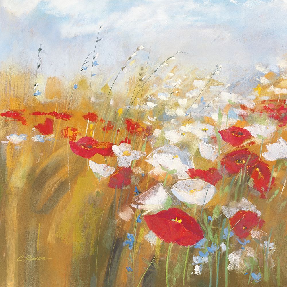 Poppies and Larkspur I art print by Carol Rowan for $57.95 CAD
