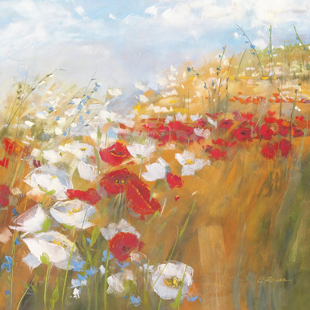 Poppies and Larkspur II art print by Carol Rowan for $57.95 CAD