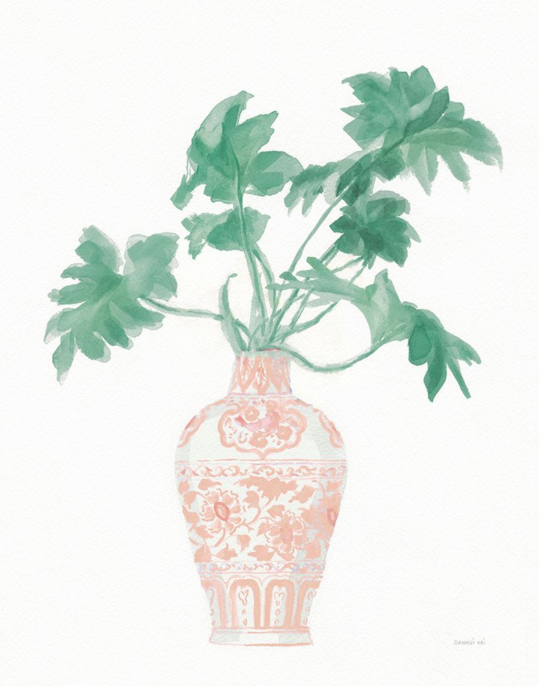 Palm Chinoiserie III Pink Green v2 art print by Danhui Nai for $57.95 CAD