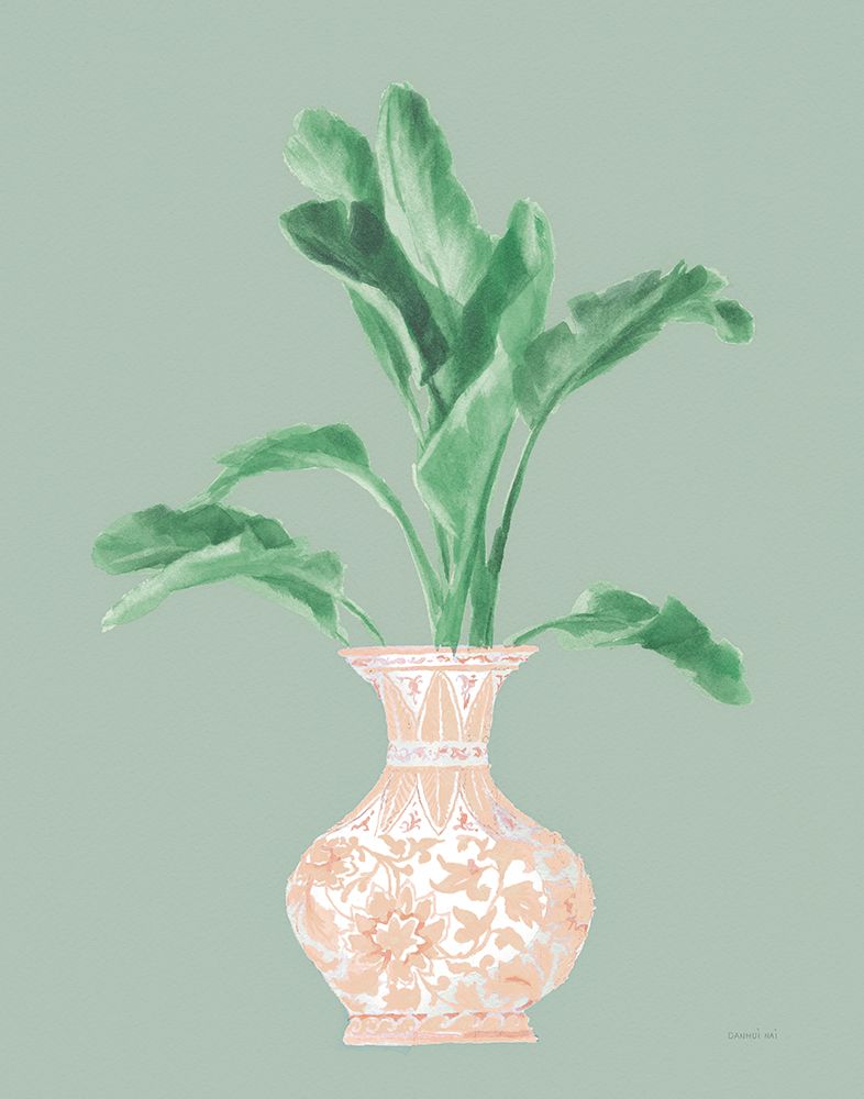 Palm Chinoiserie I Pink Green v2 art print by Danhui Nai for $57.95 CAD