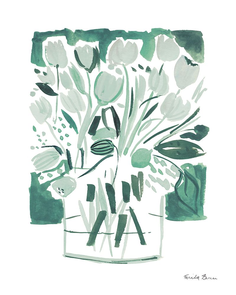Light Green Tulips I art print by Farida Zaman for $57.95 CAD