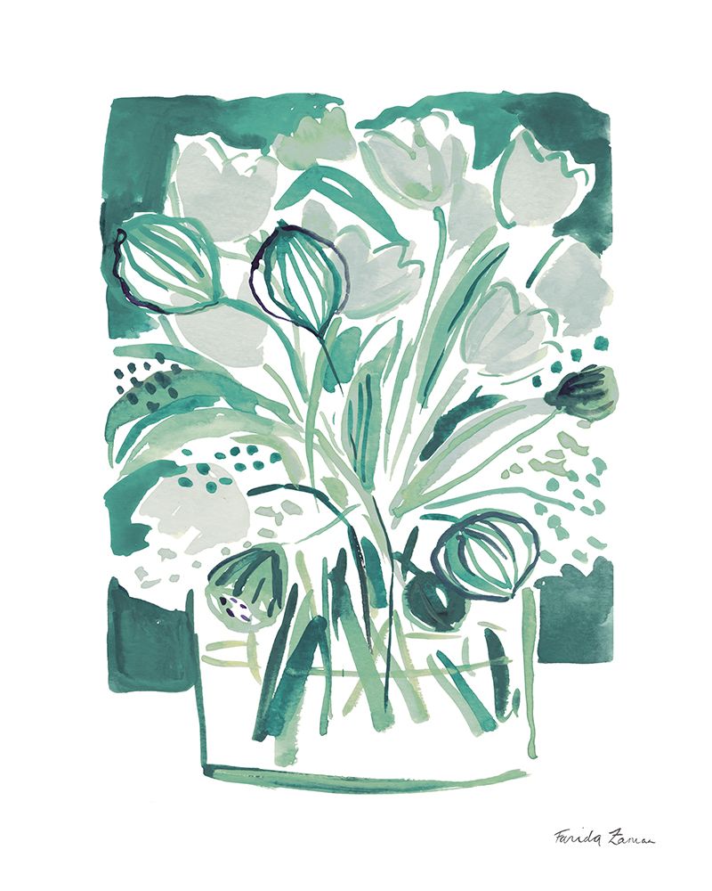 Light Green Tulips II art print by Farida Zaman for $57.95 CAD