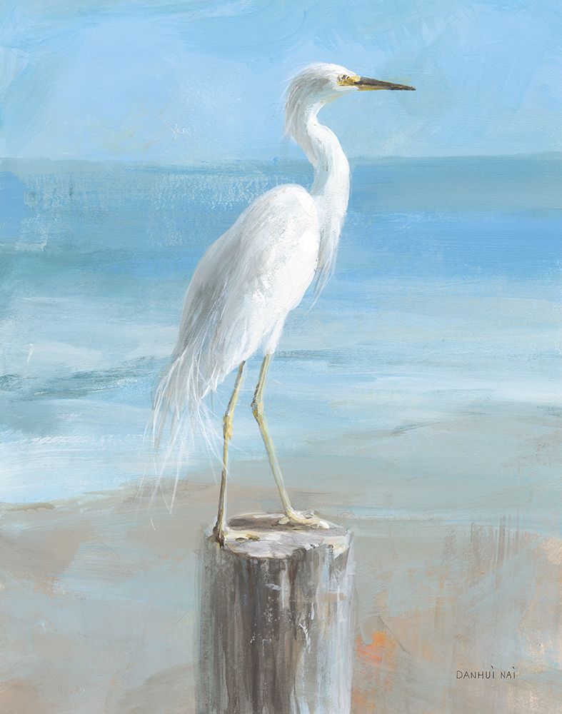 Seaside Egret art print by Danhui Nai for $57.95 CAD