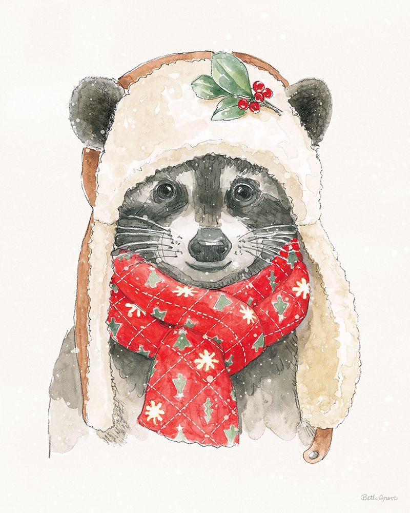 Woodland Animals III White Snowflakes art print by Beth Grove for $57.95 CAD