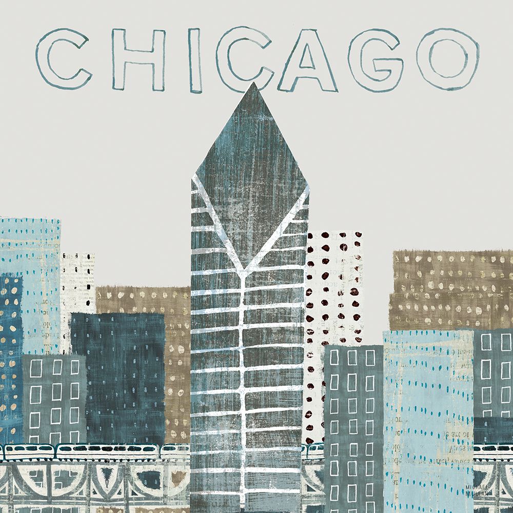 Chicago Landmarks II art print by Michael Mullan for $57.95 CAD