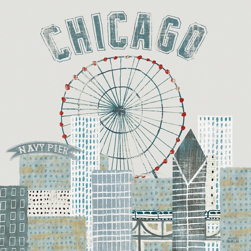 Chicago Landmarks III art print by Michael Mullan for $57.95 CAD