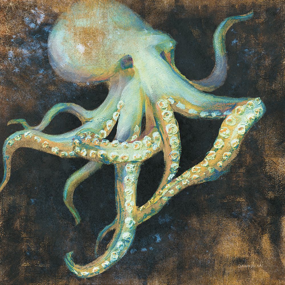 Ocean Octopus on Black art print by Danhui Nai for $57.95 CAD