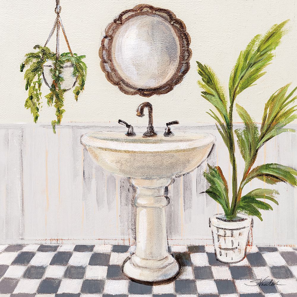 Gray Cottage Bathroom II art print by Silvia Vassileva for $57.95 CAD