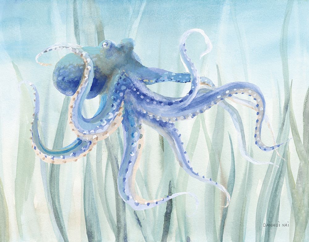 Undersea Octopus Seaweed art print by Danhui Nai for $57.95 CAD