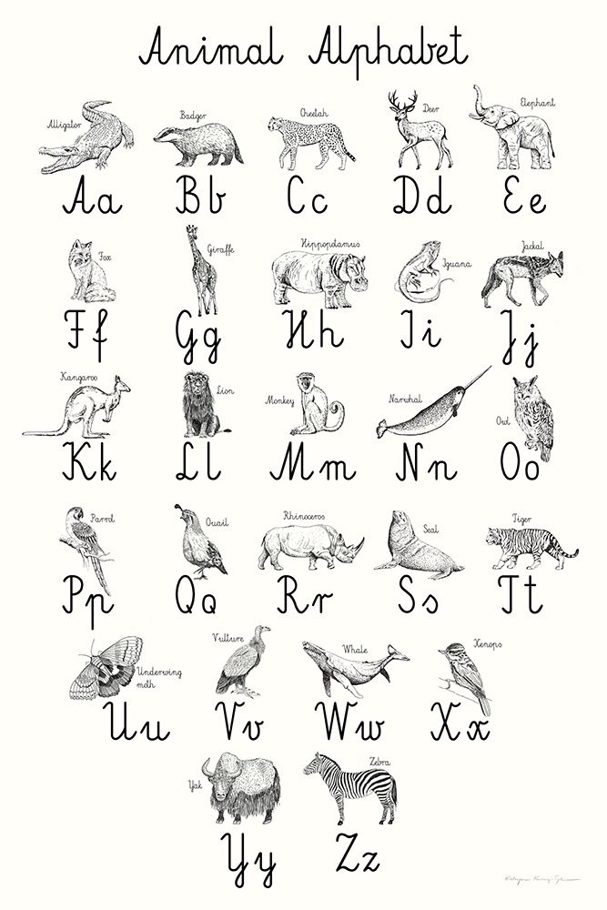 Animal Alphabet art print by Kasia Kucwaj-Tybur for $57.95 CAD