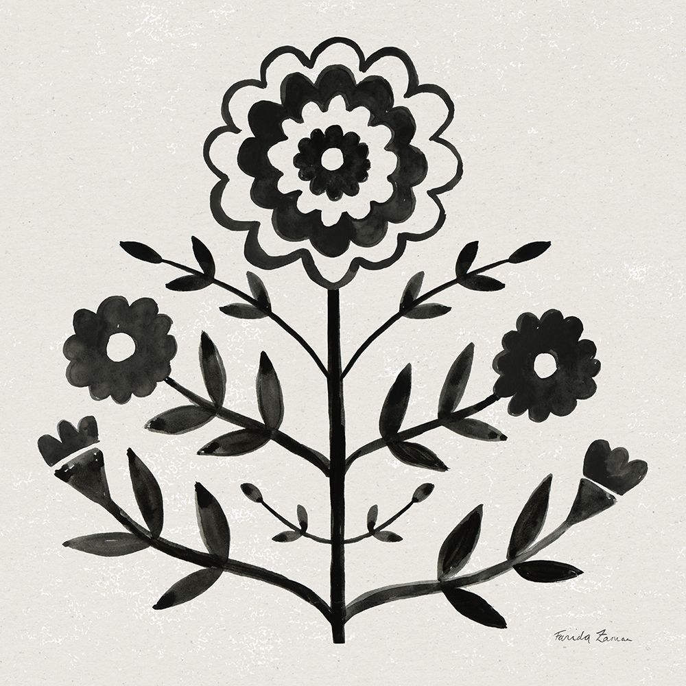 Garden Folk I Black art print by Farida Zaman for $57.95 CAD