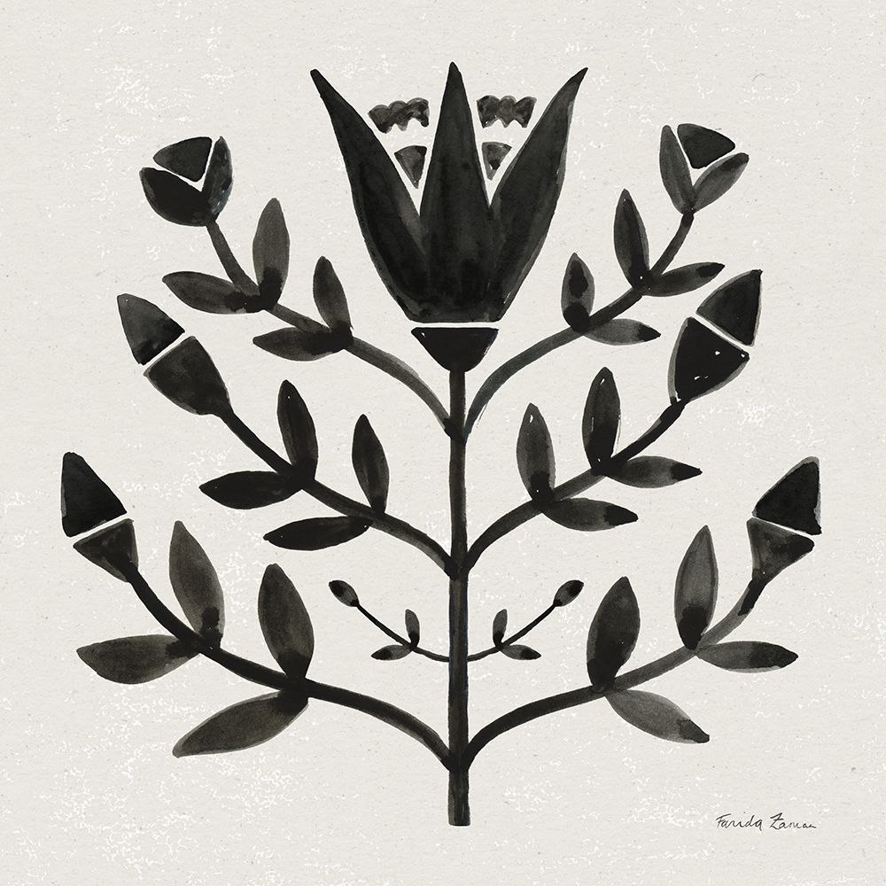 Garden Folk II Black art print by Farida Zaman for $57.95 CAD