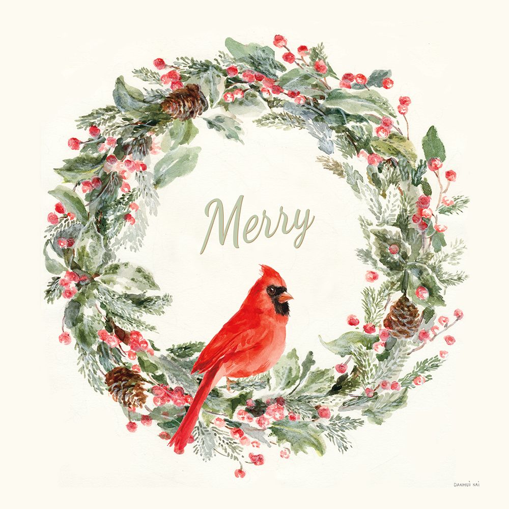 Merry Wreath art print by Danhui Nai for $57.95 CAD