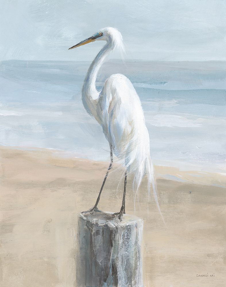 Egret by the Sea Neutral art print by Danhui Nai for $57.95 CAD