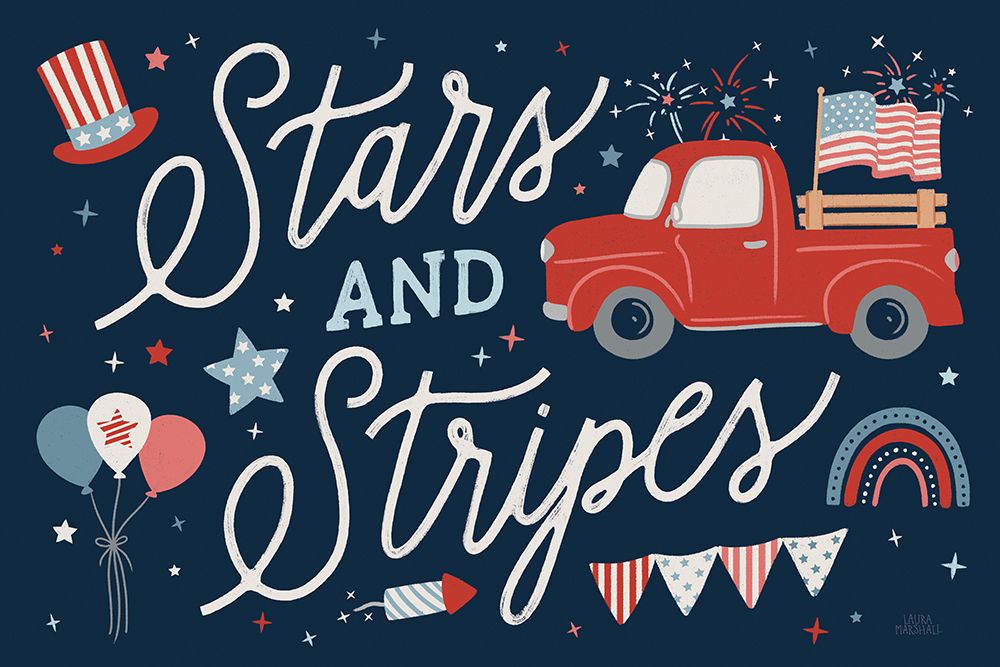 Stars and Stripes II v2 art print by Laura Marshall for $57.95 CAD