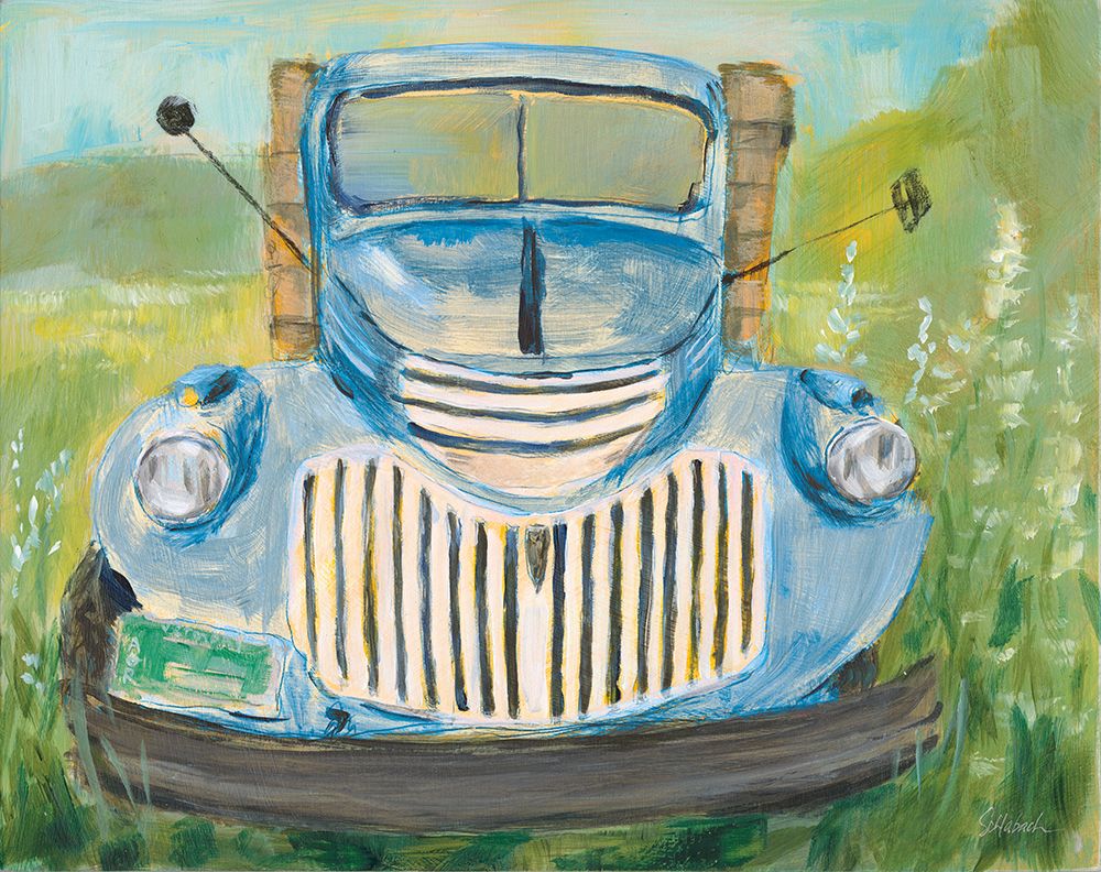 Blue Farm Truck art print by Sue Schlabach for $57.95 CAD