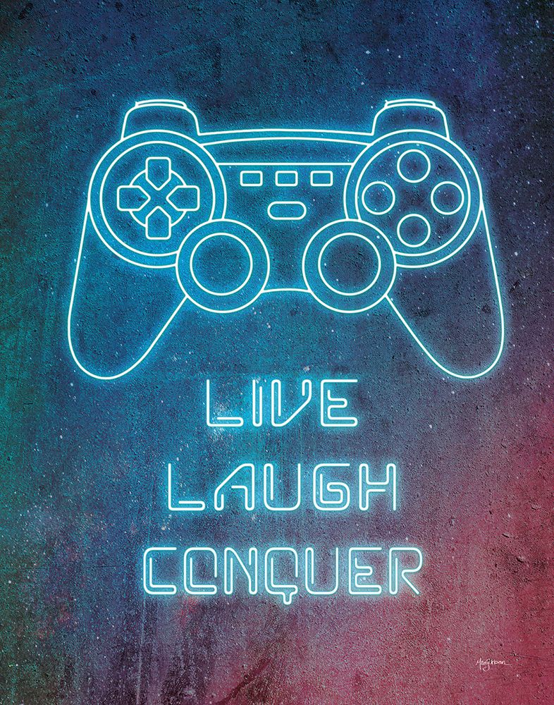 Neon Gamer II Red art print by Mary Urban for $57.95 CAD