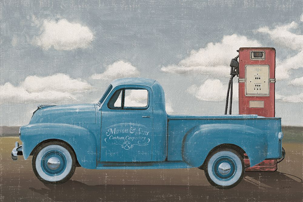 Lets Go for a Ride II Vintage Blue Truck art print by James Wiens for $57.95 CAD