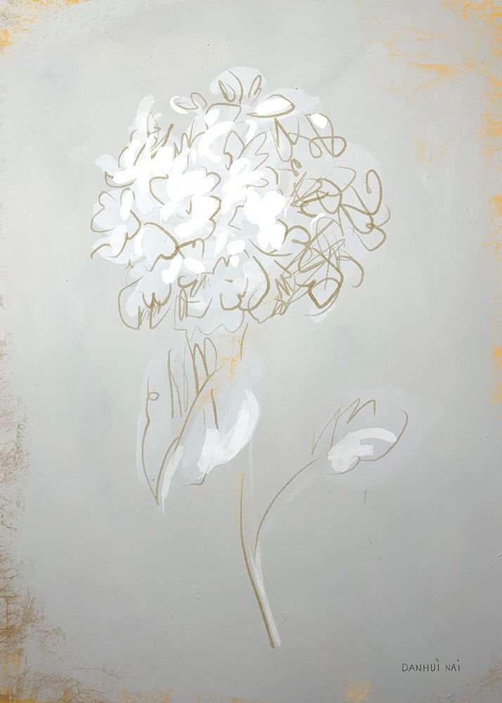 White Floral Sketch I art print by Danhui Nai for $57.95 CAD