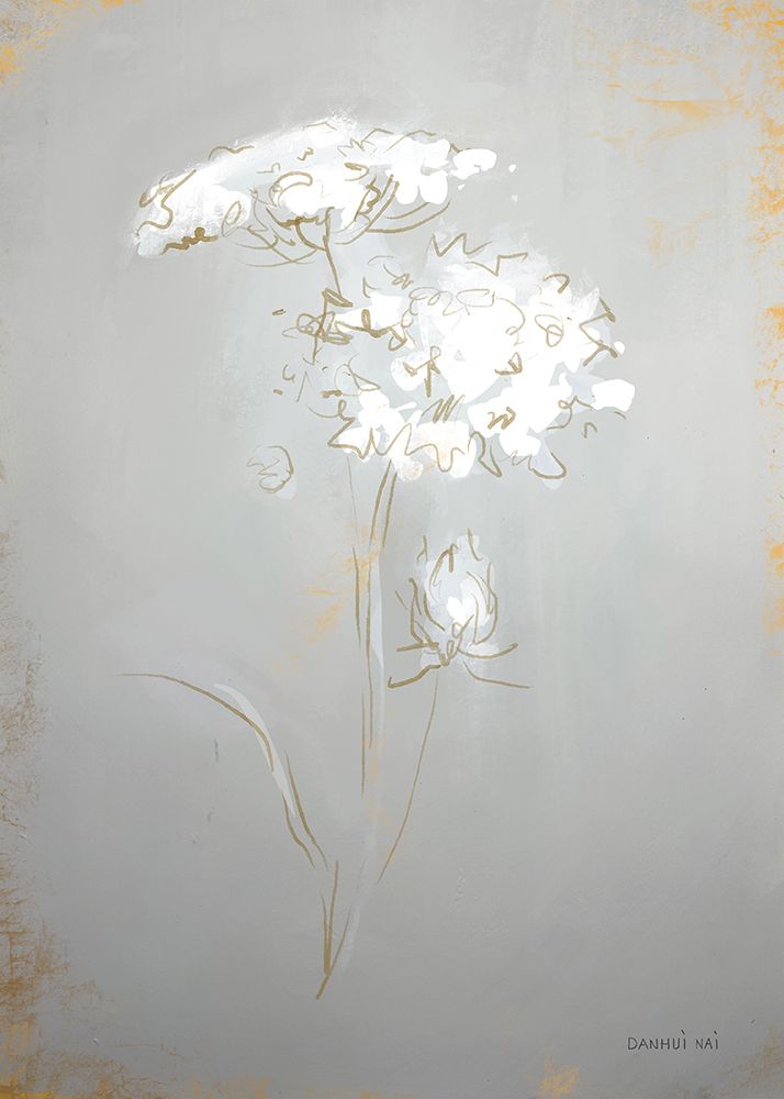 White Floral Sketch II art print by Danhui Nai for $57.95 CAD