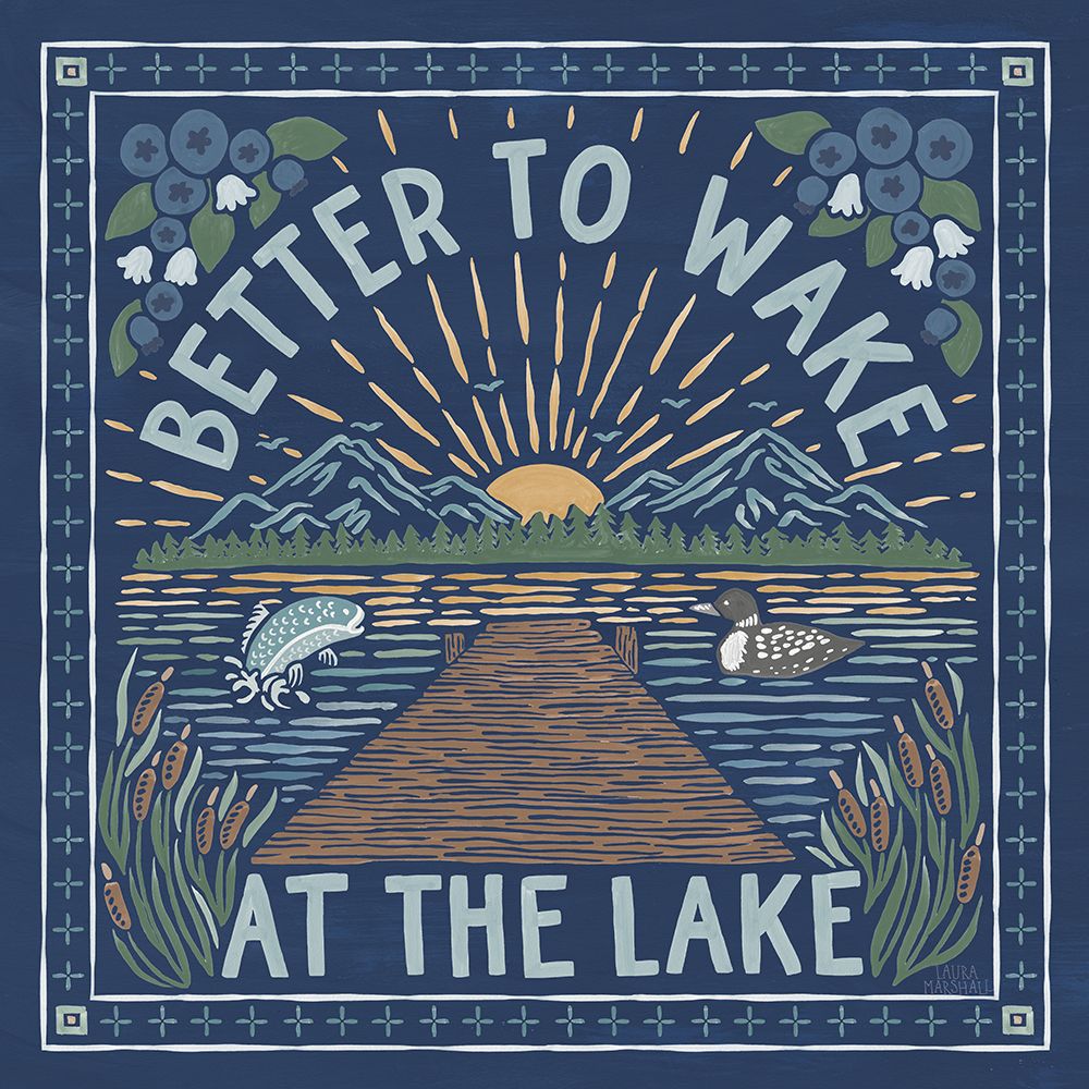 Lakeside Days II Blue art print by Laura Marshall for $57.95 CAD