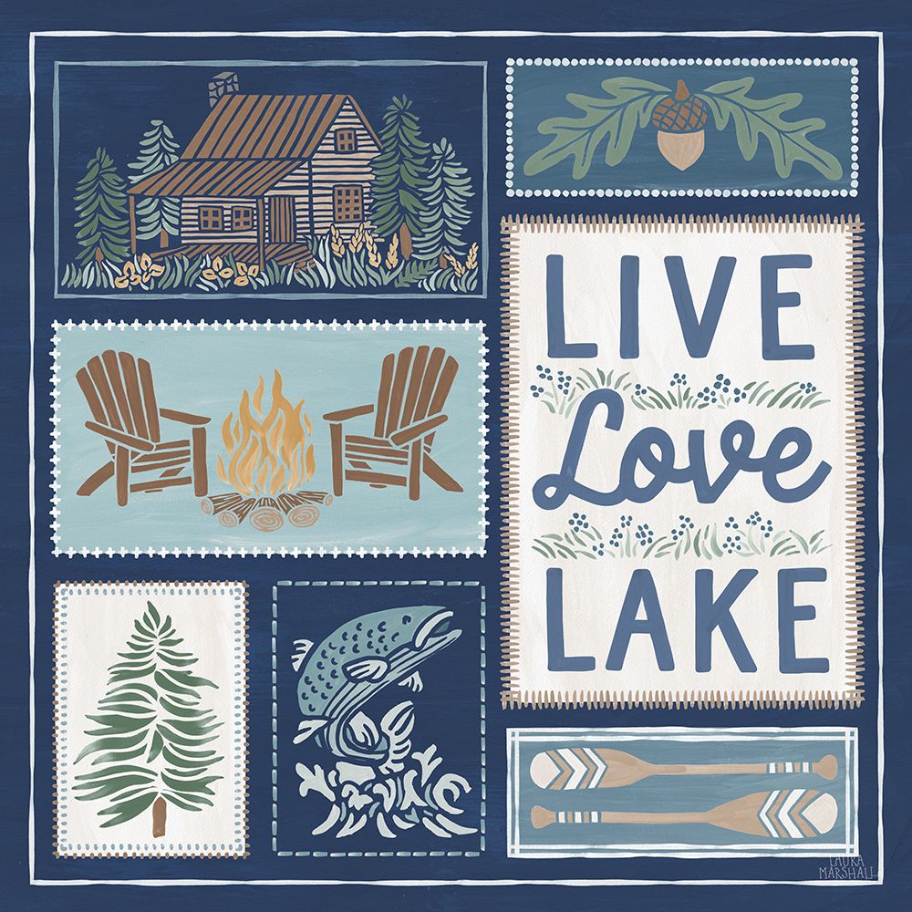 Lakeside Days VIII Blue art print by Laura Marshall for $57.95 CAD