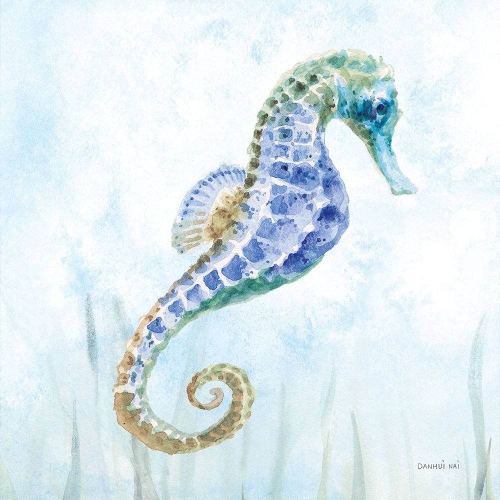 Undersea Seahorse Swimming II art print by Danhui Nai for $57.95 CAD