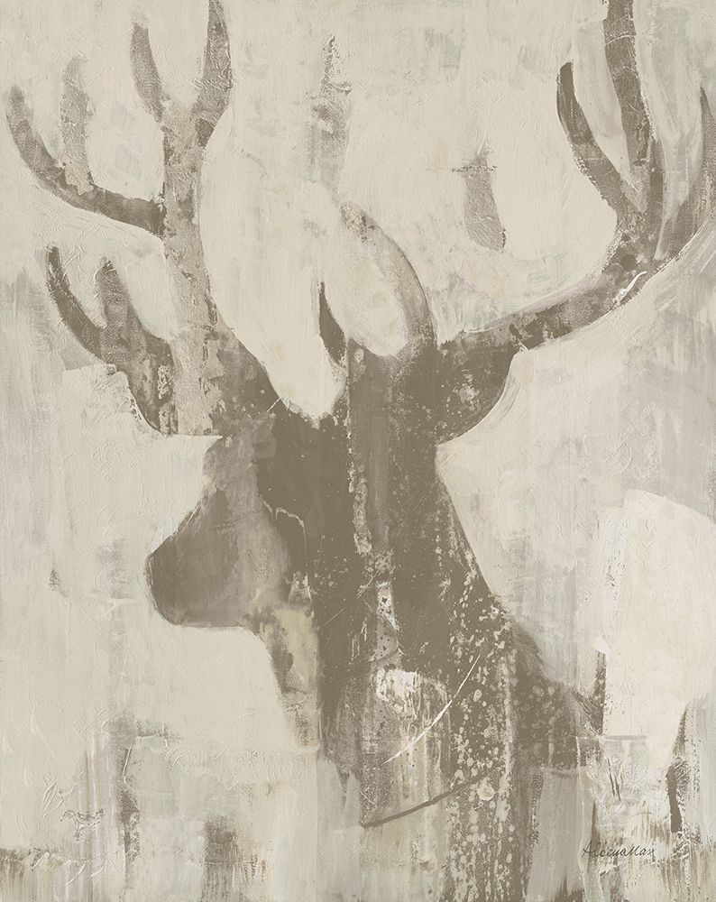 Golden Antlers II Gray art print by Albena Hristova for $57.95 CAD