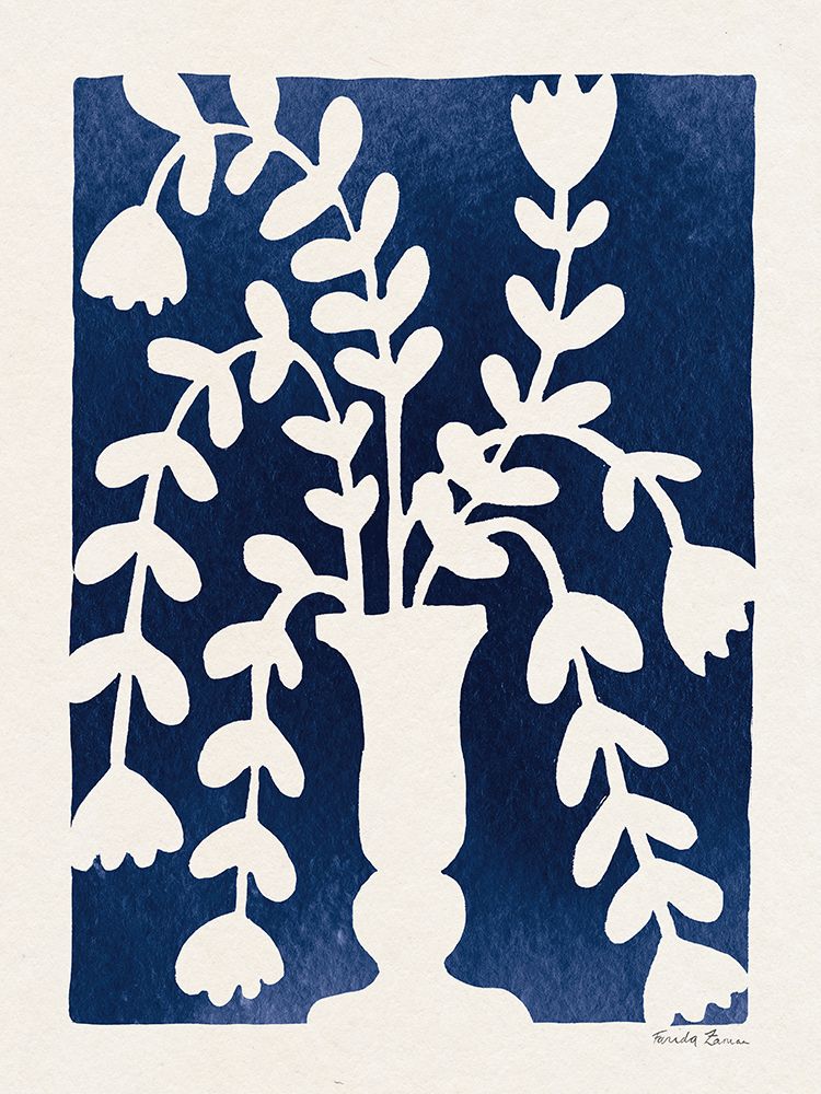 Blooming Blue I art print by Farida Zaman for $57.95 CAD