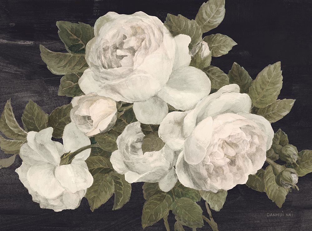 Anitque Roses on Black art print by Danhui Nai for $57.95 CAD