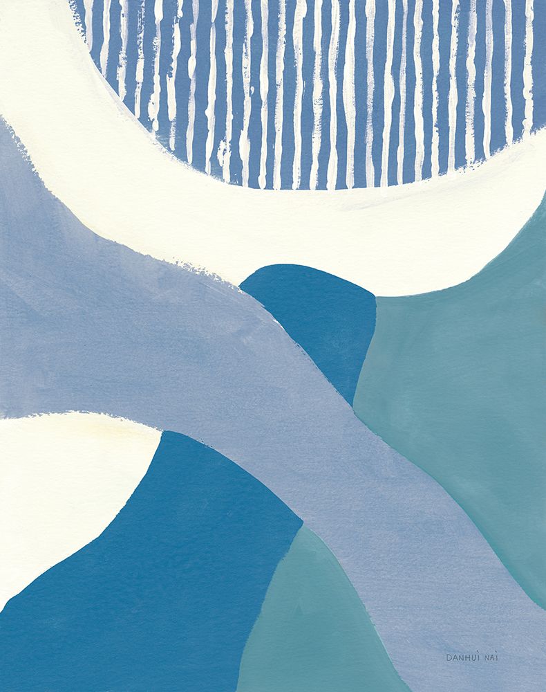 Retro Abstract VI Blue Green art print by Danhui Nai for $57.95 CAD