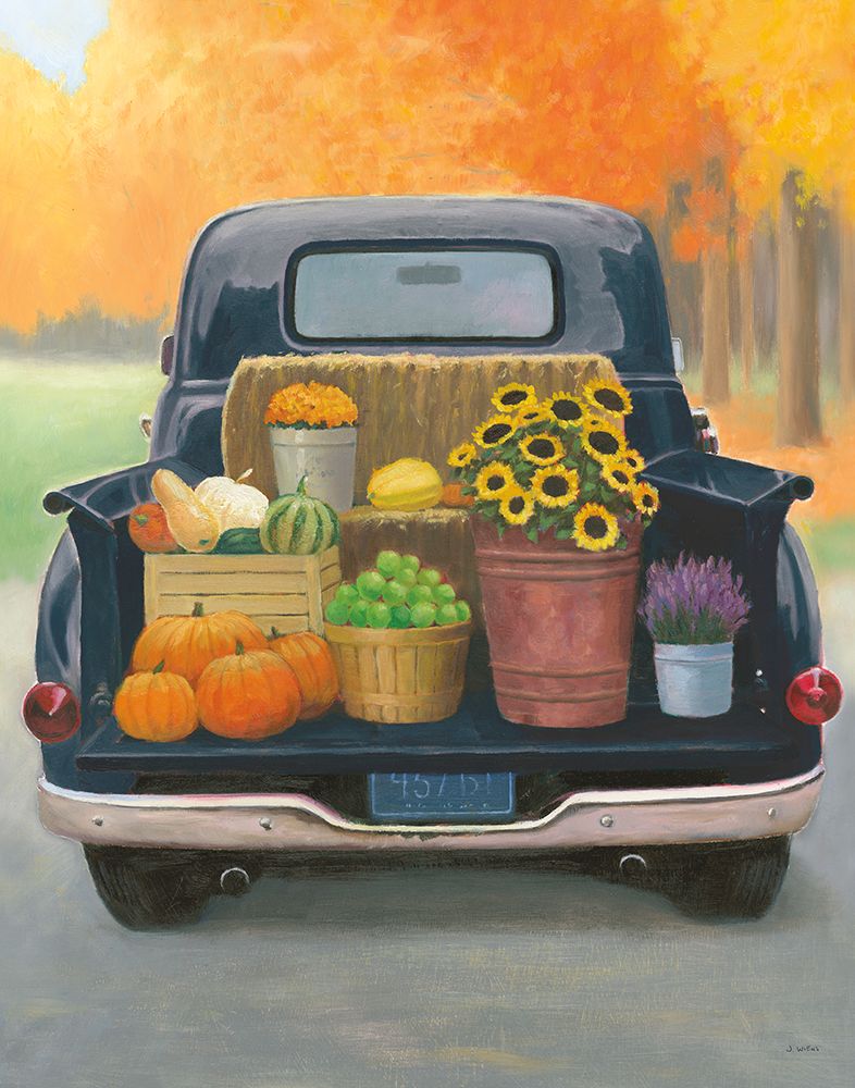 Fall Bounty III Truck Navy art print by James Wiens for $57.95 CAD