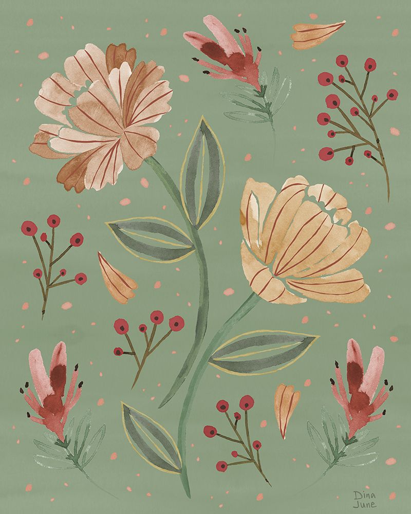 Floralscape V Green art print by Dina June for $57.95 CAD