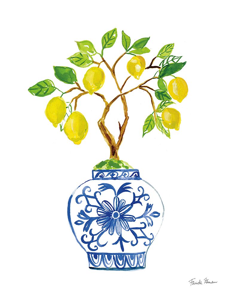 Lemon Chinoiserie II v2 art print by Farida Zaman for $57.95 CAD