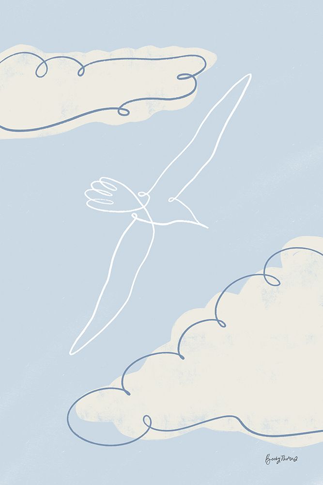 Soaring Seagull I art print by Becky Thorns for $57.95 CAD
