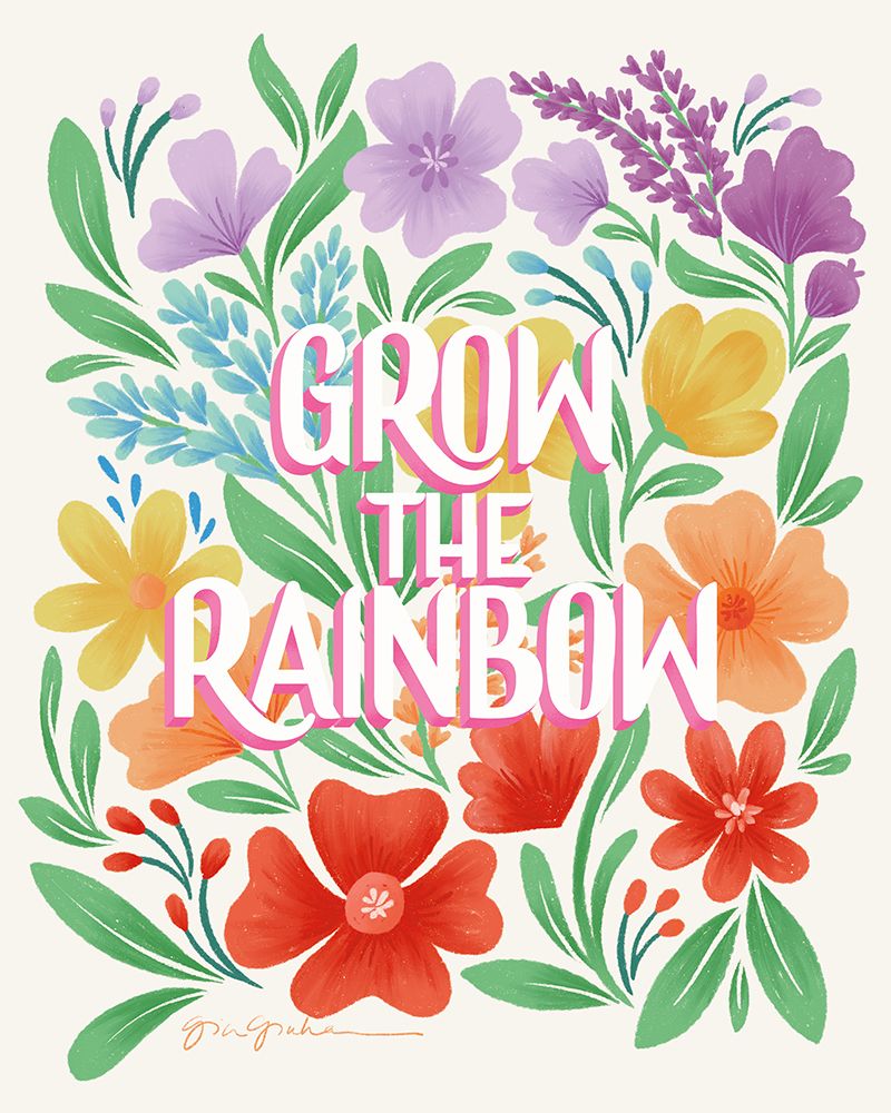 Rainbow Florals I art print by Gia Graham for $57.95 CAD