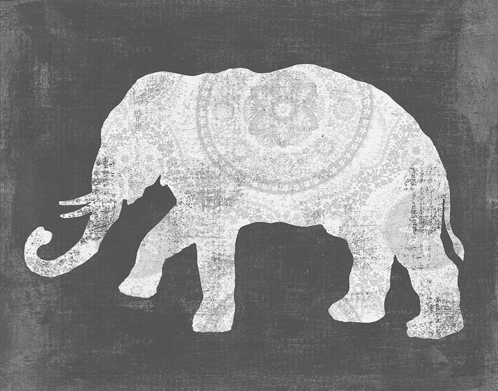 Silver Raja Elephant II art print by Sue Schlabach for $57.95 CAD