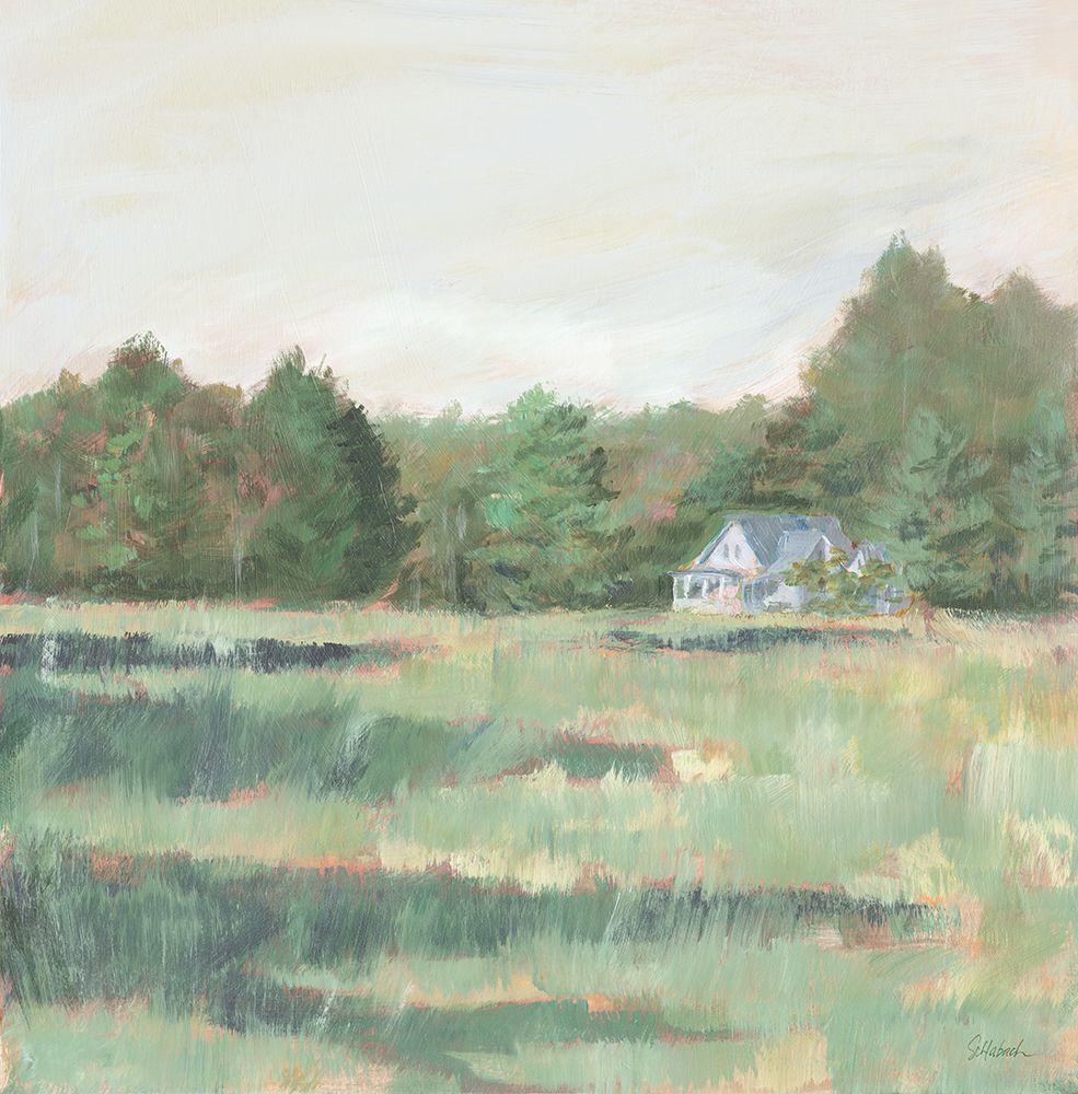Farmhouse Across the Meadow Pastel art print by Sue Schlabach for $57.95 CAD