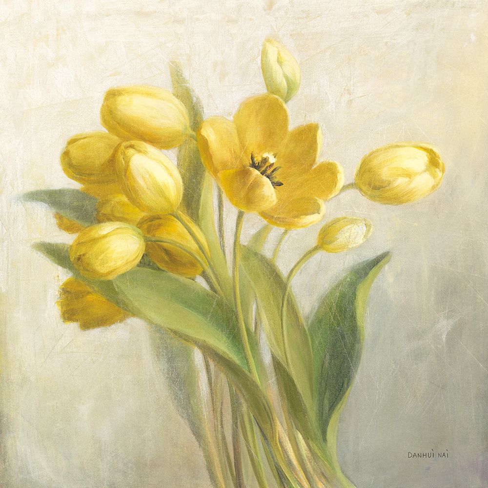 French Yellow Tulips No Butterfly art print by Danhui Nai for $57.95 CAD