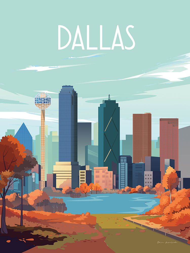 City Sights Dallas art print by Omar Escalante for $57.95 CAD