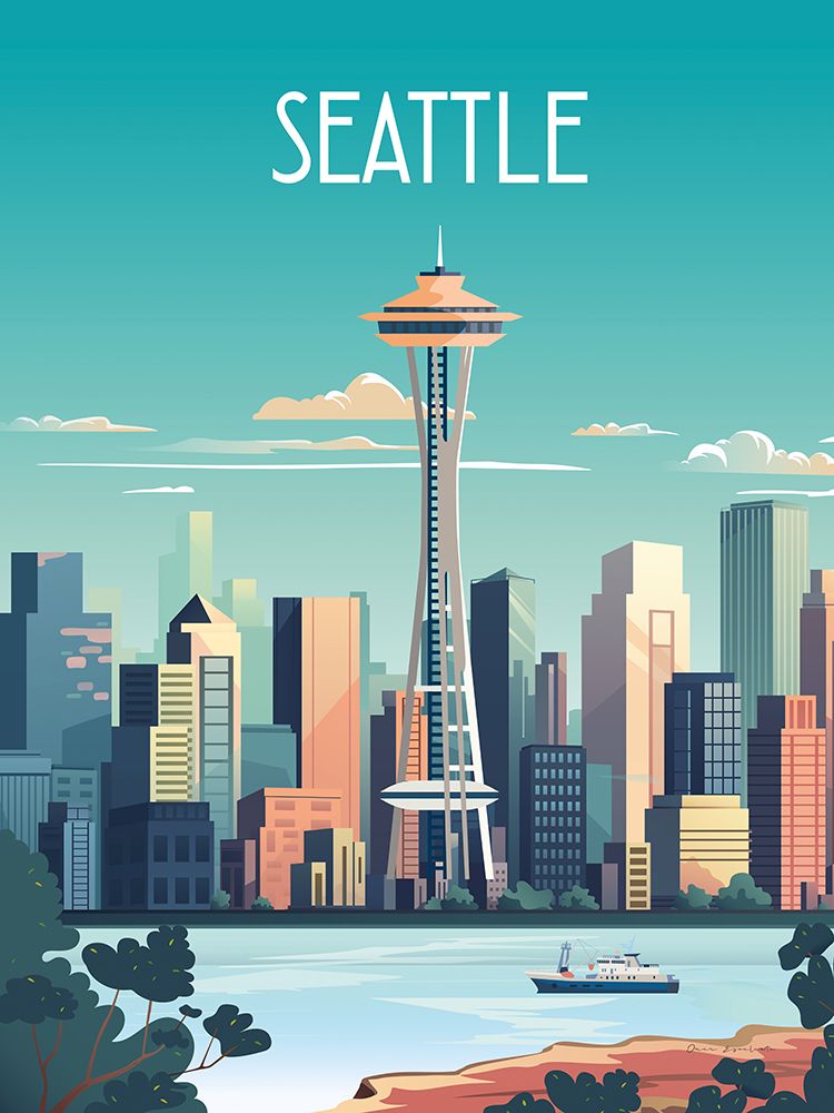 City Sights Seattle art print by Omar Escalante for $57.95 CAD