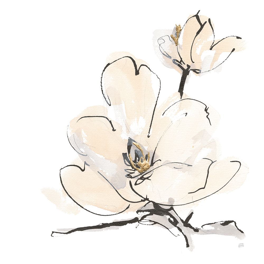 Greige Magnolias II art print by Chris Paschke for $57.95 CAD