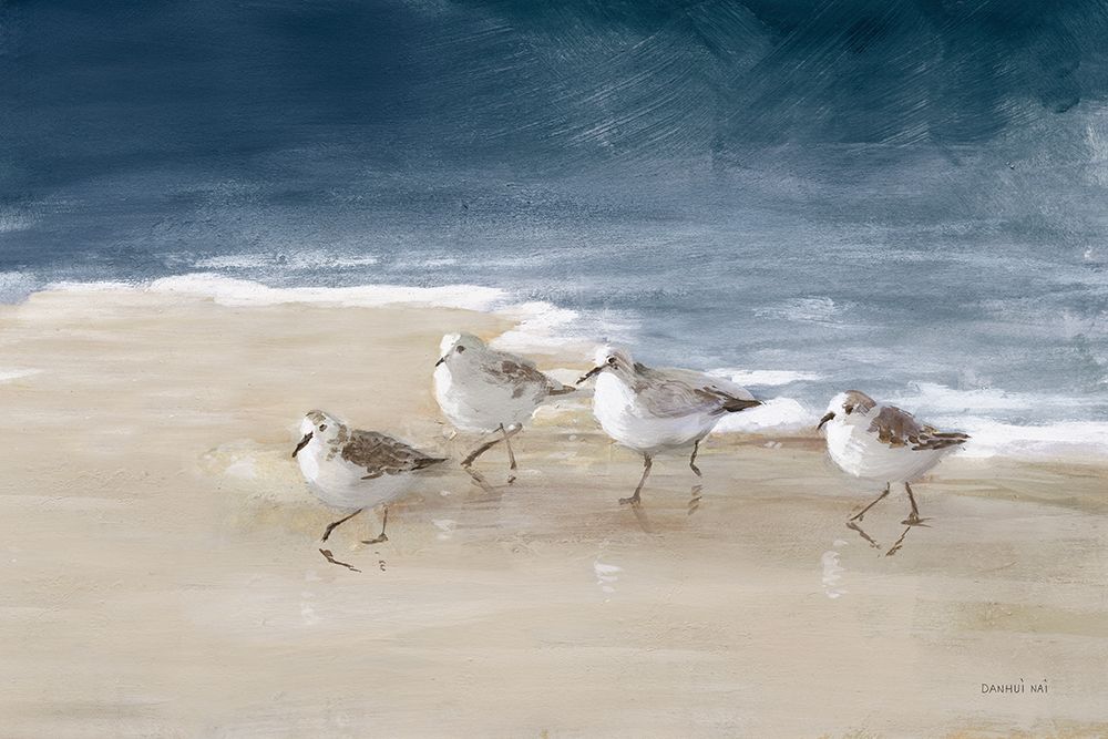 Shorebirds on Sand I Blue art print by Danhui Nai for $57.95 CAD