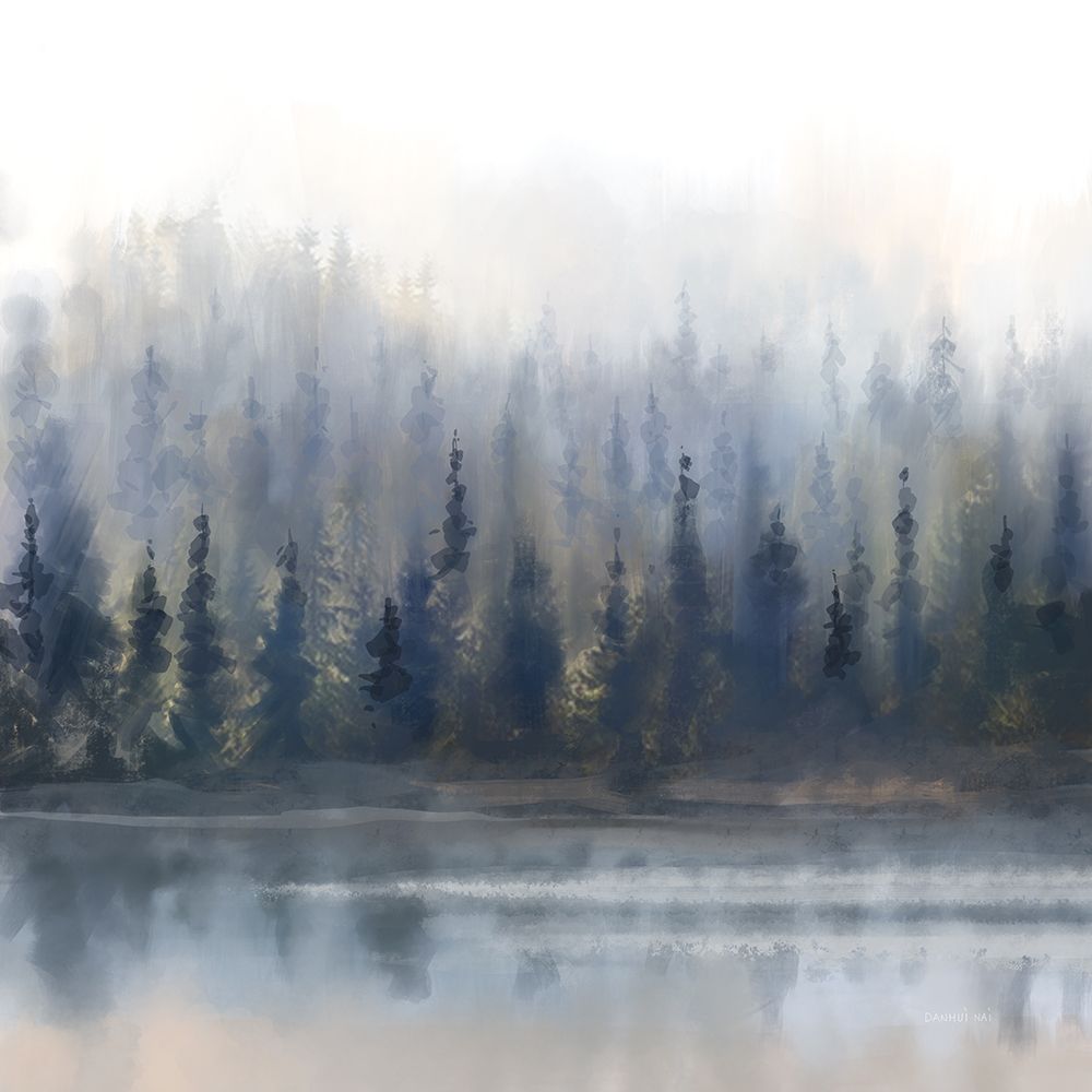Misty Forest in Gray and Gold art print by Danhui Nai for $57.95 CAD