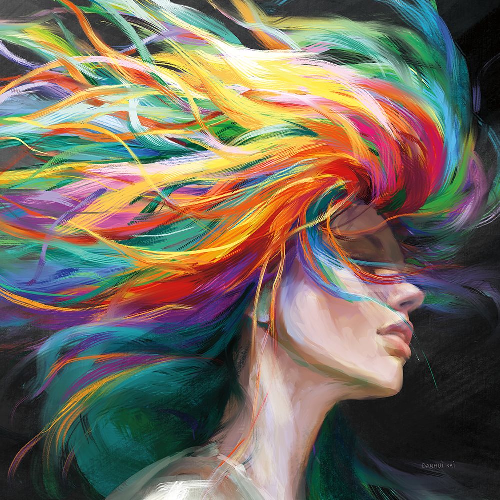 Rainbow Hair art print by Danhui Nai for $57.95 CAD