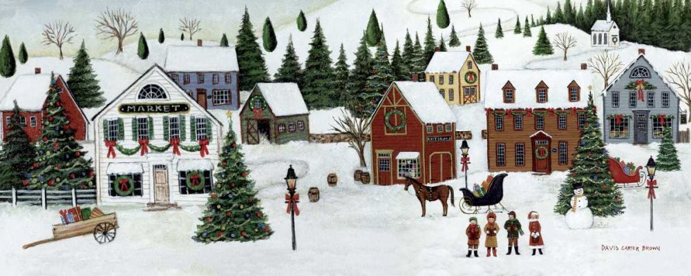 Christmas Valley Village art print by David Carter Brown for $44.95 CAD