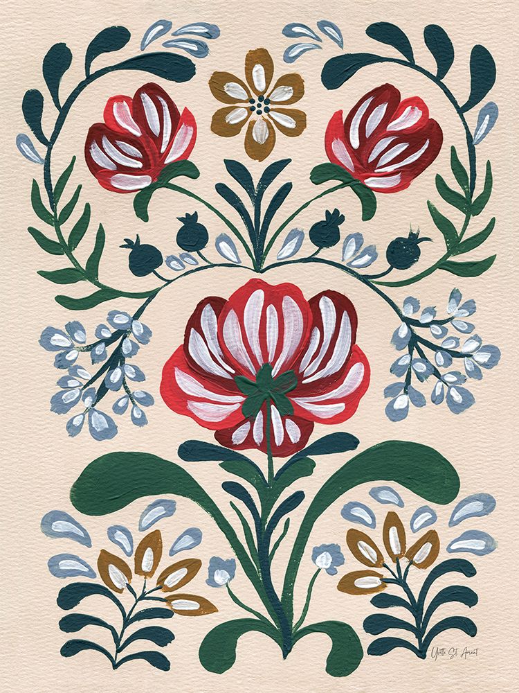 Folksy Floral II art print by Yvette St. Amant for $57.95 CAD