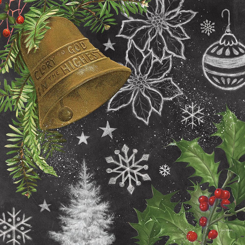 Vintage Holiday Chalk III art print by Mary Urban for $57.95 CAD